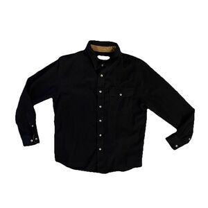 CQR Men’s Flannel Shirt Medium Button‎ Up Corduroy Cuff